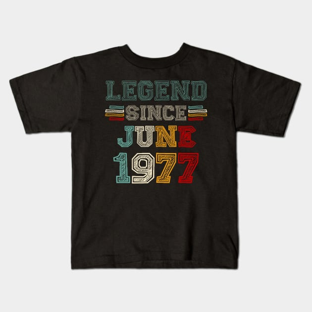 46 Years Old Legend Since June 1977 46th Birthday Kids T-Shirt by Vintage White Rose Bouquets